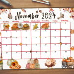 Editable Fillable November 2024 Calendar, Printable, Thanksgiving |  Calendar 2024