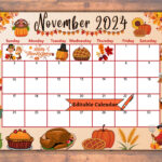 Editable November 2024 Calendar, Fillable, Printable, Happy |  Calendar 2024