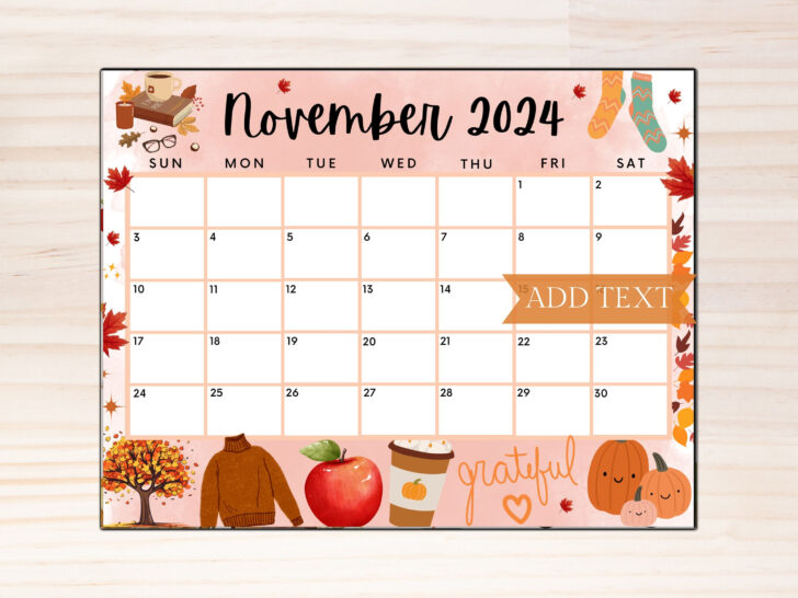 November Preschool Calendar 2024 Printable | Calendar 2024