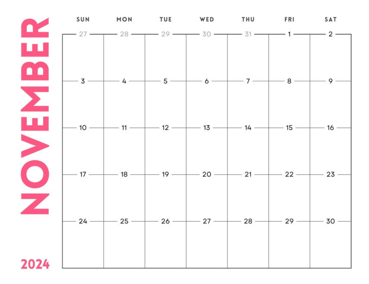 November Printable Calendars 2024 | Calendar 2024