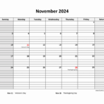 Free Download Printable November 2024 Calendar, Large Box Grid | November Calendar 2024 Printable Large Boxes