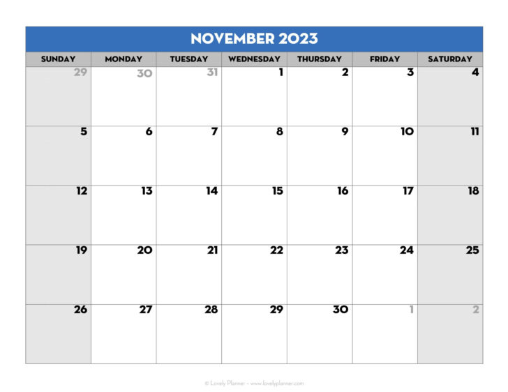 Printable College Student Calendar November 2024 | Calendar 2024