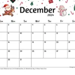 Free Printable & Fillable December Calendars 2024 | November December 2024 Fancy Calendar Free Printable