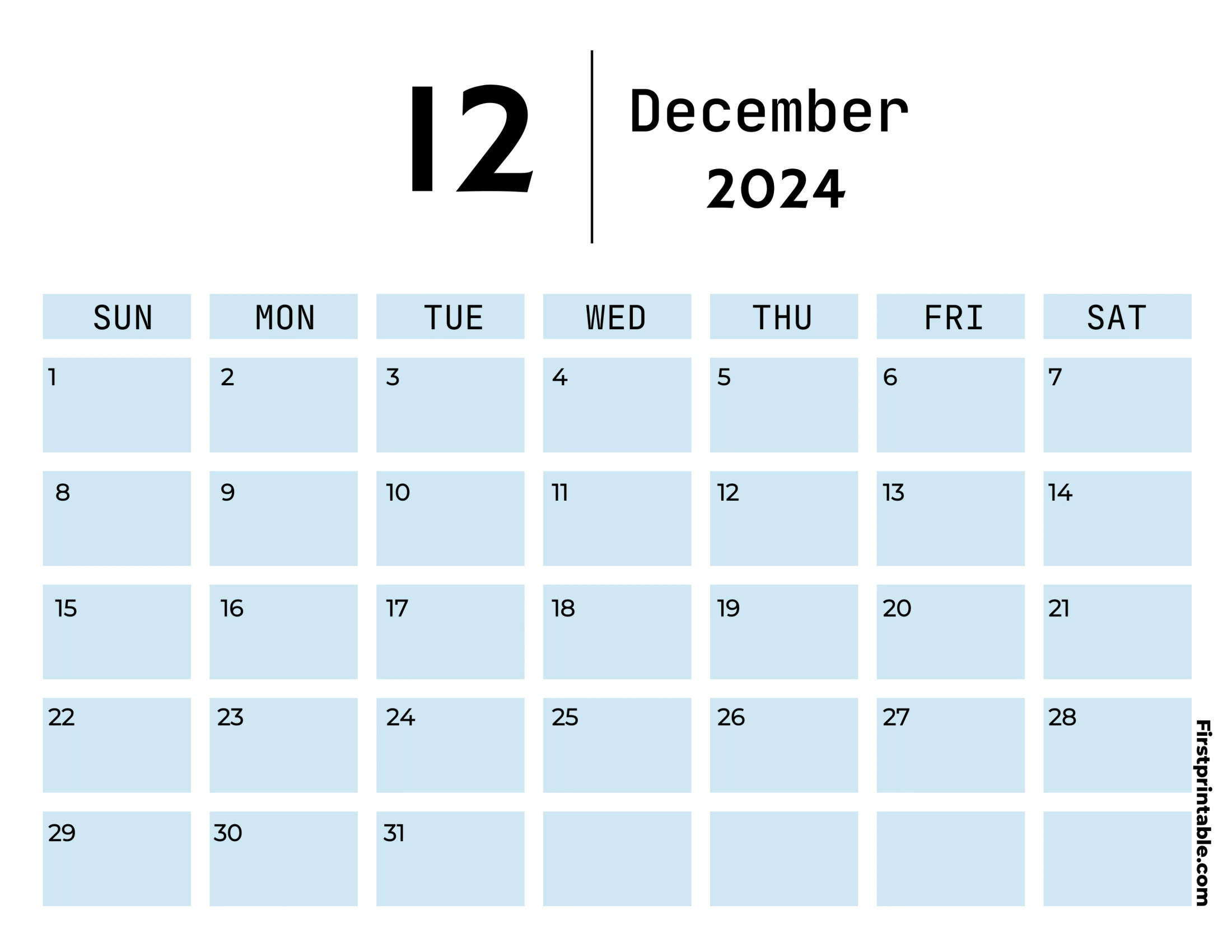 Free Printable &amp;amp; Fillable December Calendars 2024 | Printable December 2024 Calendar With End Of November On It