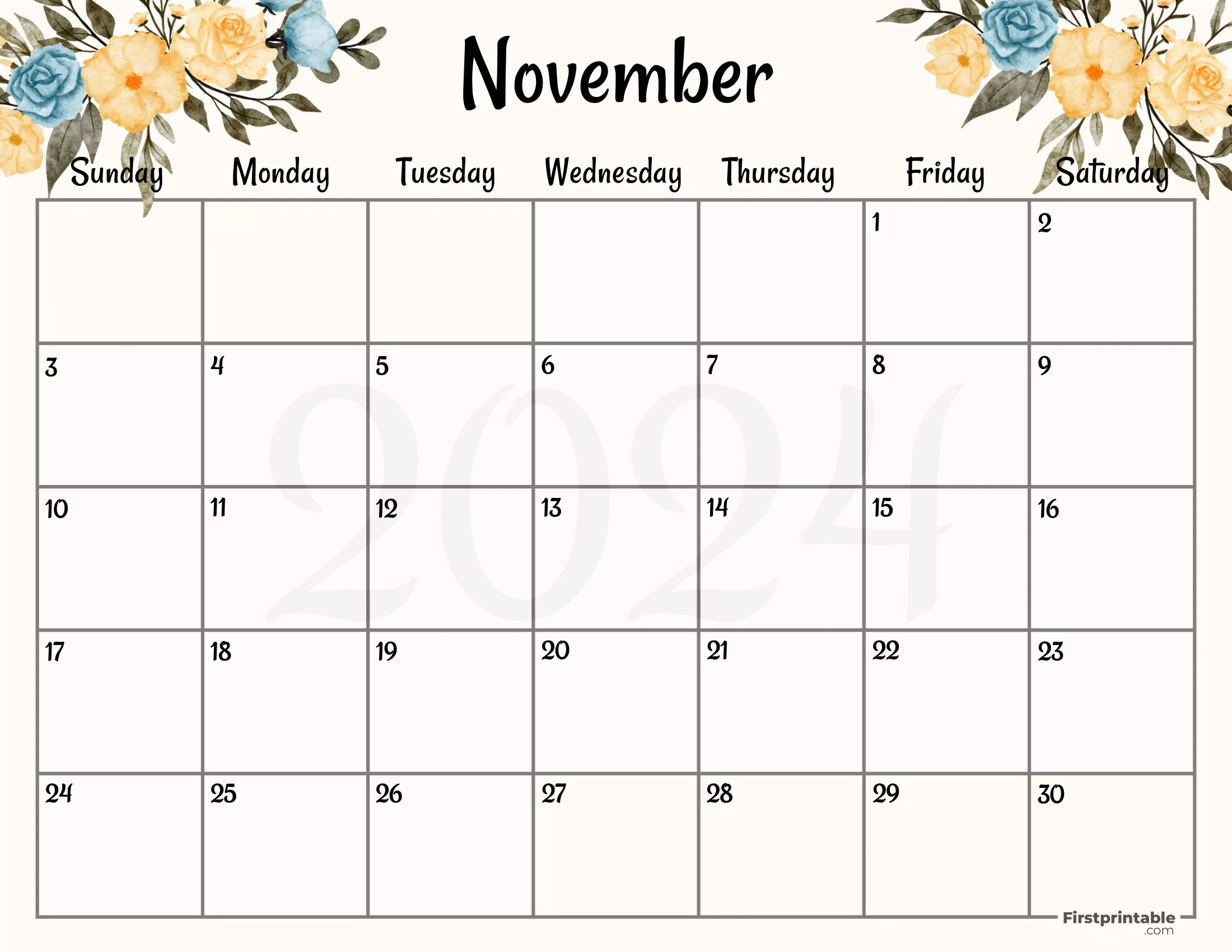 Free Printable &amp;amp; Fillable November Calendar 2024 | Calendar 2024