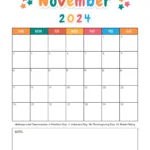 Free Printable & Fillable November Calendar 2024 |  Calendar 2024