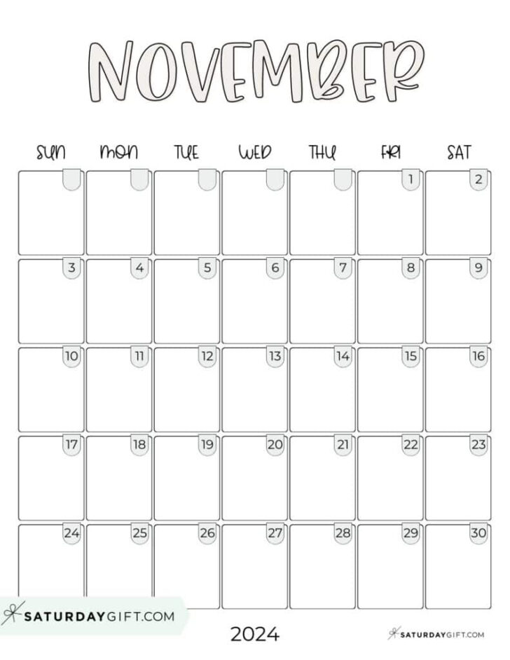 Printable Calendar 2024 Free November | Calendar 2024