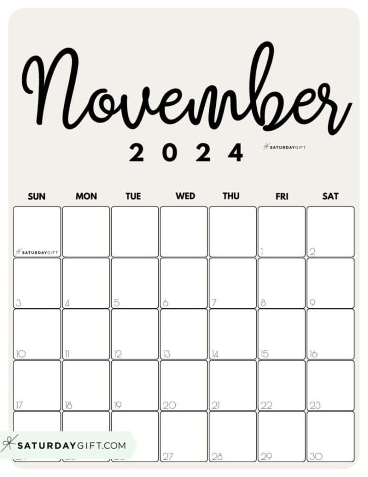 Printable Calendar November 2024 For Binder | Calendar 2024