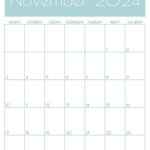 November 2024 Calendar   20 Cute & Free Printables | Saturdaygift | Printable Monthly Calendar 2024 Portrait November