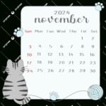 November 2024 Calendar Cat Rear View, 2024, Monthly Calendar |  Calendar 2024