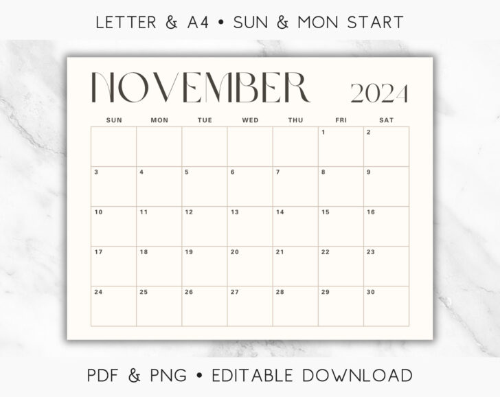 Printable Calendar 2024 November 123 | Calendar 2024