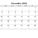 November 2024 Calendar | Free Printable Pdf, Xls And Png | November Calendar 2024 Printable Landscape