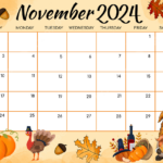 November 2024 Calendar Halloween Cartoon Style Template Download |  Calendar 2024