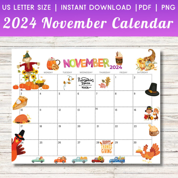 Printable Calendar For November 2024 With Holidays | Calendar 2024