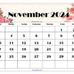 November 2024 Calendar Printable Pdf Template With Holidays |  Calendar 2024