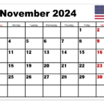 November 2024 Calendar Printable Pdf Template With Holidays | Printable Calendar For November 2024 With Holidays