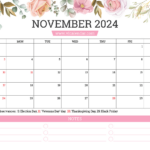 November 2024 Calendar Printable Templates With Holidays |  Calendar 2024