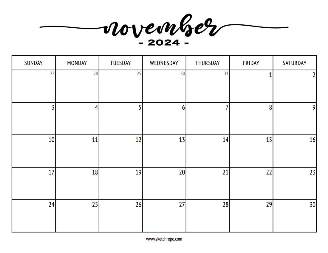 November 2024 Calendar – Sketch Repo | Calendar 2024