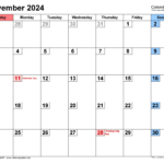 November 2024 Calendar | Templates For Word, Excel And Pdf |  Calendar 2024