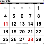 November 2024 Calendar | Templates For Word, Excel And Pdf | November Calendar 2024 Printable Calendarpedia