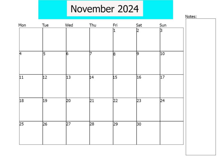 Printable Calendar November 2024 Nz | Calendar 2024