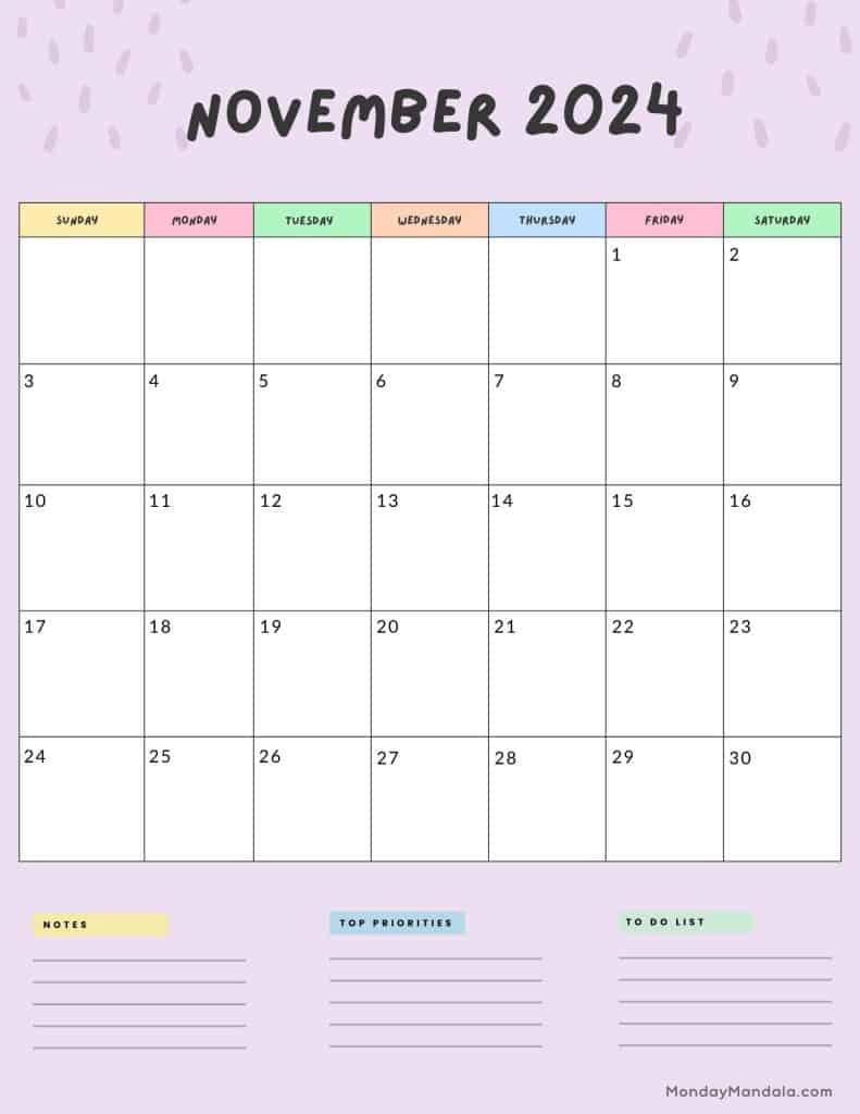 November 2024 Calendars (52 Free Printable Pdfs) | Calendar 2024