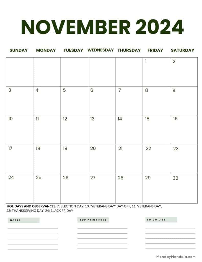 November 2024 Calendars (52 Free Printable Pdfs) | Calendar 2024