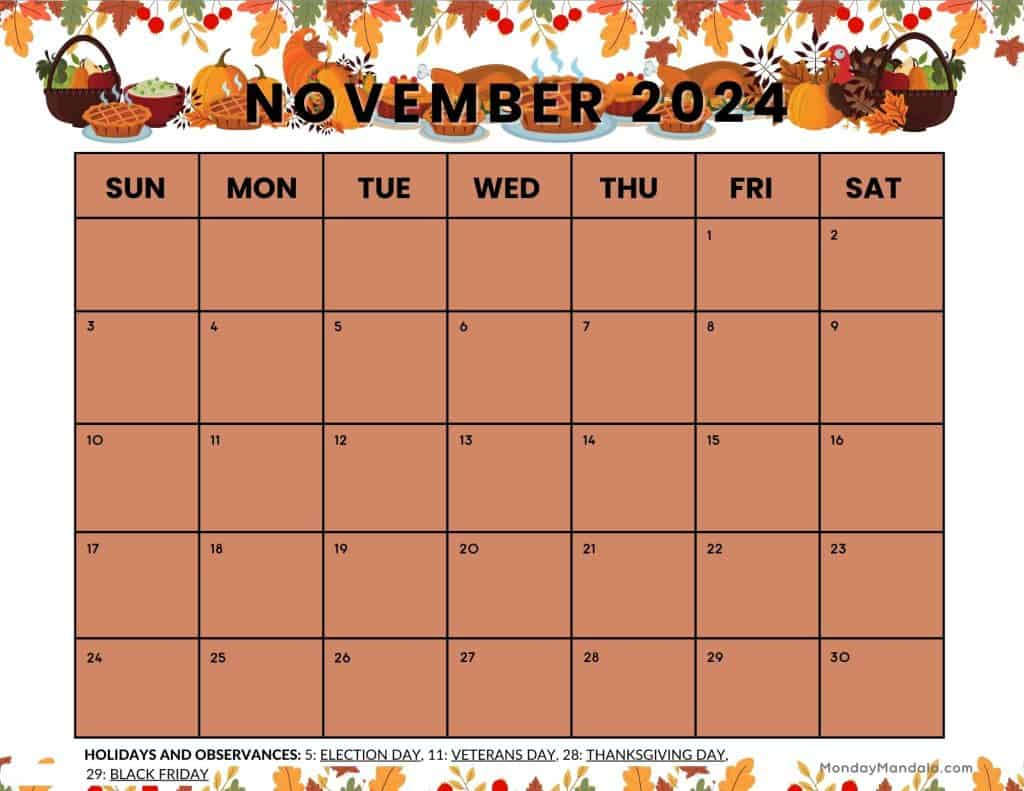 November 2024 Calendars (52 Free Printable Pdfs) | Calendar 2024