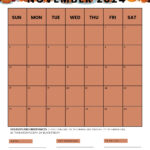 November 2024 Calendars (52 Free Printable Pdfs) | Printable Calendar November 2024 With Thanksgiving Theme