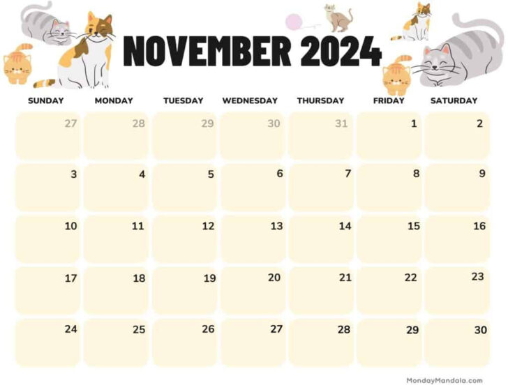 Printable Landscape Calendar November 2024 | Calendar 2024