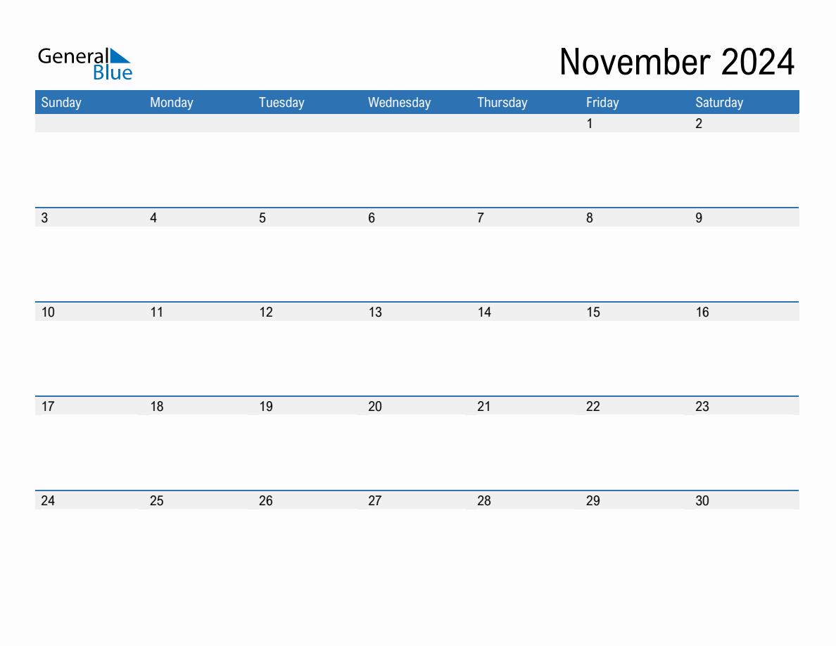 November 2024 Monthly Calendar (Pdf, Word, Excel) | Outlook Calendar November 2024 Printable