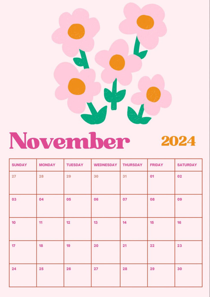 November Calendar 2024 Printable Tumblr | Calendar 2024