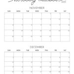 November December 2023 Calendars   12 Printables | Printabulls |  Calendar 2024