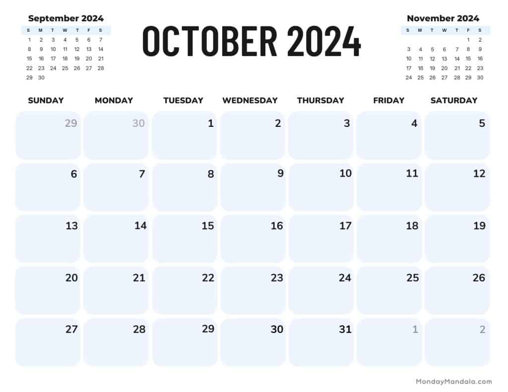 October 2024 Calendars (52 Free Pdf Printables) | Calendar 2024