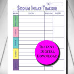 Printable Daily Sodium Intake Tracker |  Calendar 2024