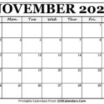 Printable November 2024 Calendar Templates | Printable Calendar 2024 November 123