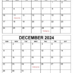 Printable November December 2024 Calendars | Calendarkart |  Calendar 2024