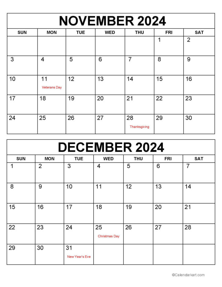 Printable Calendar November 29 December 1 2024 Times | Calendar 2024