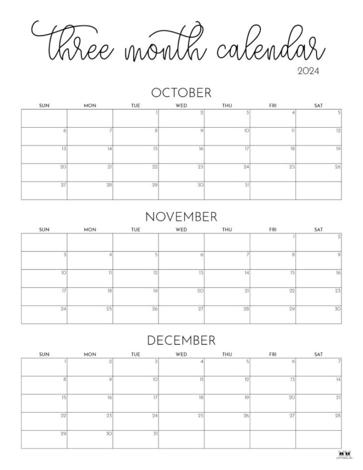 Printable 3 Month Calendar 2024 September October November | Calendar 2024