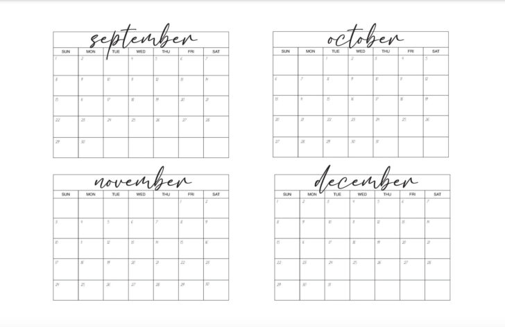 Calendar September-December 2024 Printable | Calendar 2024