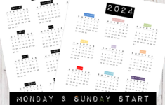 2024 Calendar Free Printable | Bullet Journal And Planner Free |  Calendar 2024