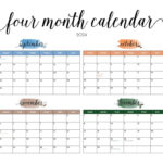 2024 Four Month Calendars   18 Free Printables | Printabulls | 4 Month Printable Calendar 2024 September To December