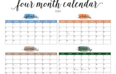 2024 Four Month Calendars – 18 Free Printables | Printabulls |  Calendar 2024