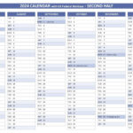 2024 Half Year Calendar To Print | August Through December 2024 Calendar Printable