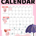 2024 Monthly Planner Calendar – Cute Pigs Free Printable   Cute | 2024 December Calendar Printable Piglet