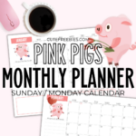 2025 Monthly Planner Calendar – Cute Pigs Free Printable   Cute |  Calendar 2024