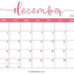 40 Printable December 2024 Calendars | Free Pdf   Calendarkart | 2024 Calendar Printable Starting Monday December