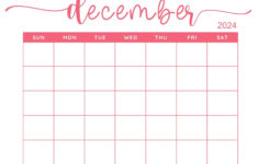 40 Printable December 2024 Calendars | Free Pdf – Calendarkart | Blank Printable December Calendar 2024