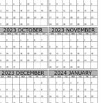 August 2023 To January 2024 Calendar Templates | August December 2024 Calendar Printable