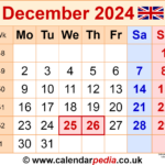 Calendar December 2024 Uk With Excel, Word And Pdf Templates |  Calendar 2024